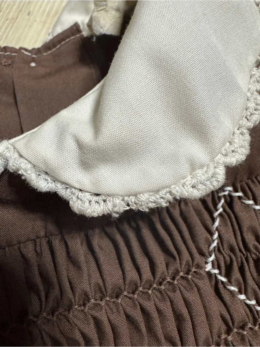 Vintage brown smocked